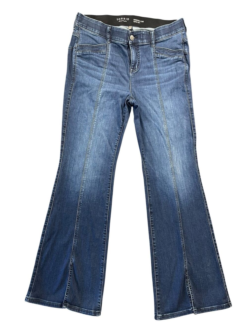 Torrid Bombshell Flare Jeans Super Soft High Rise Blue Denim Women's 16T Tall